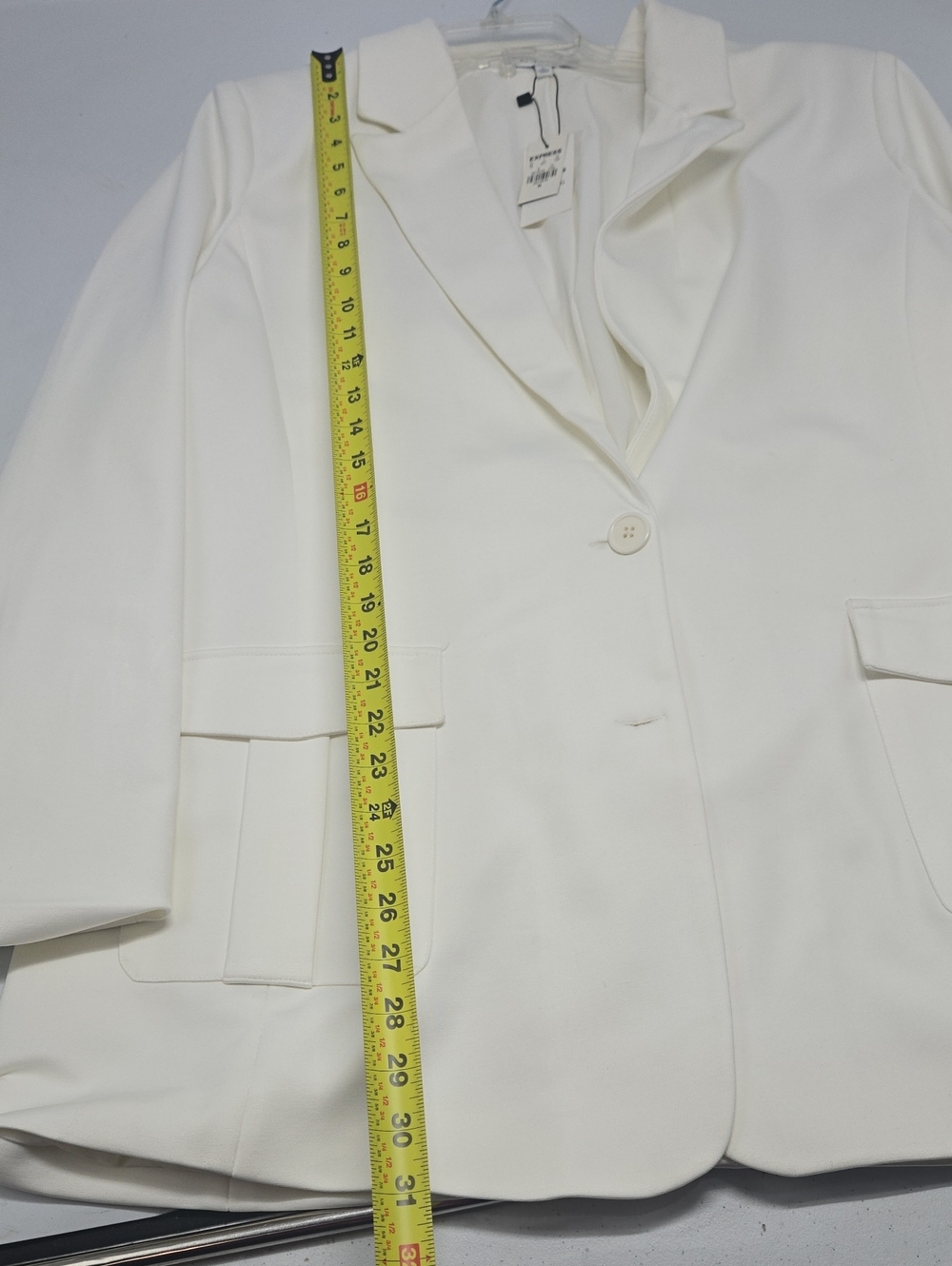 Express X Lady Gang Off White Button Notch Lapel Blazer XL New With Flaw - Picture 7 of 12